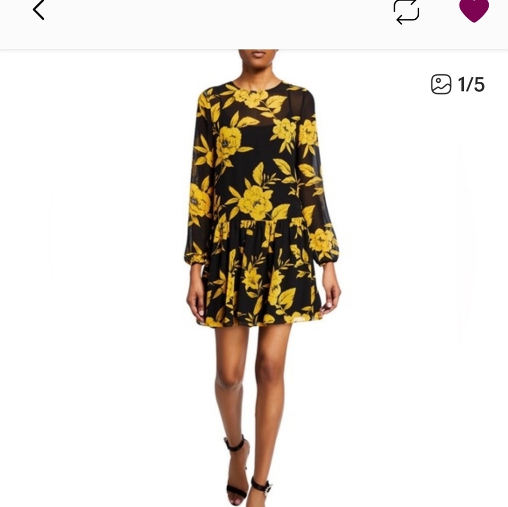 JAYGODFREY Black and Yellow Floral Dress